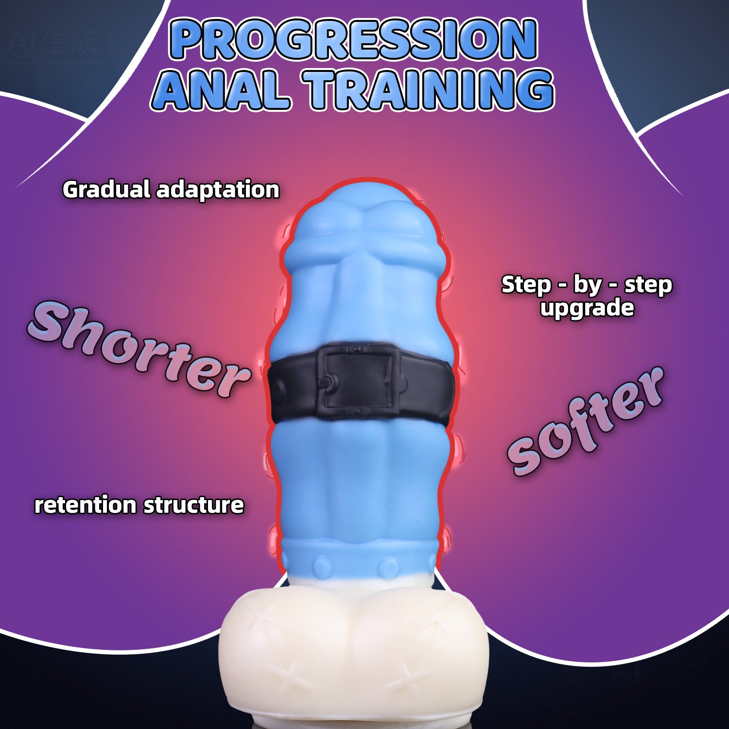 Bondage Bear Aura Blue retention anal trainer