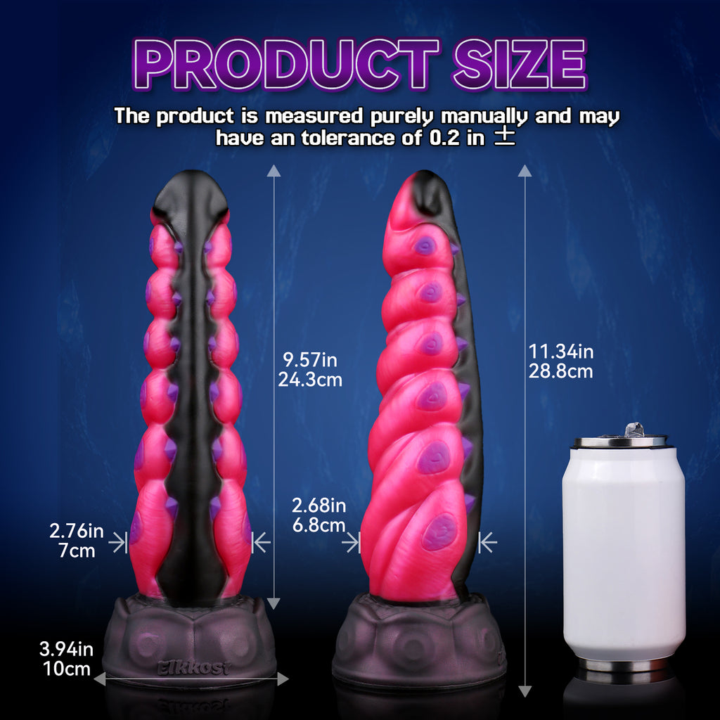 Megapede Phantom Rose Red Beaded Suction Cup Dildo
