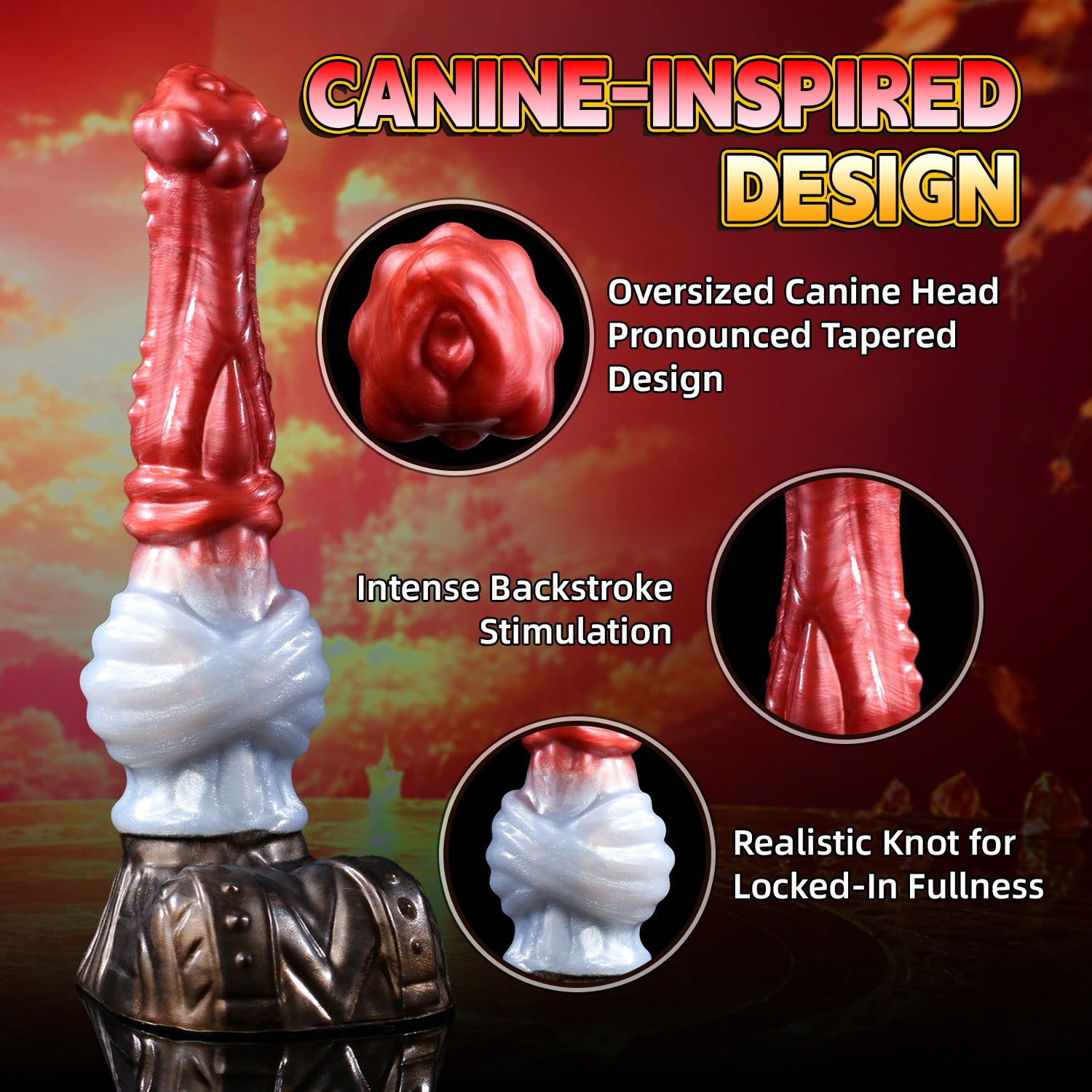 Crimson Covenant – Vaelor Massive Knotted Canine Fantasy Dildo