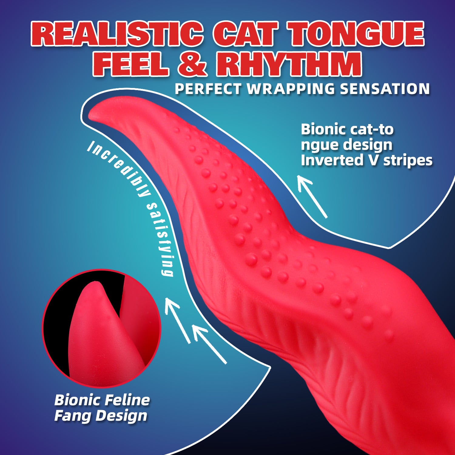 Gaffin Lightning Red Night Cat Tongue Fantasy Dildo