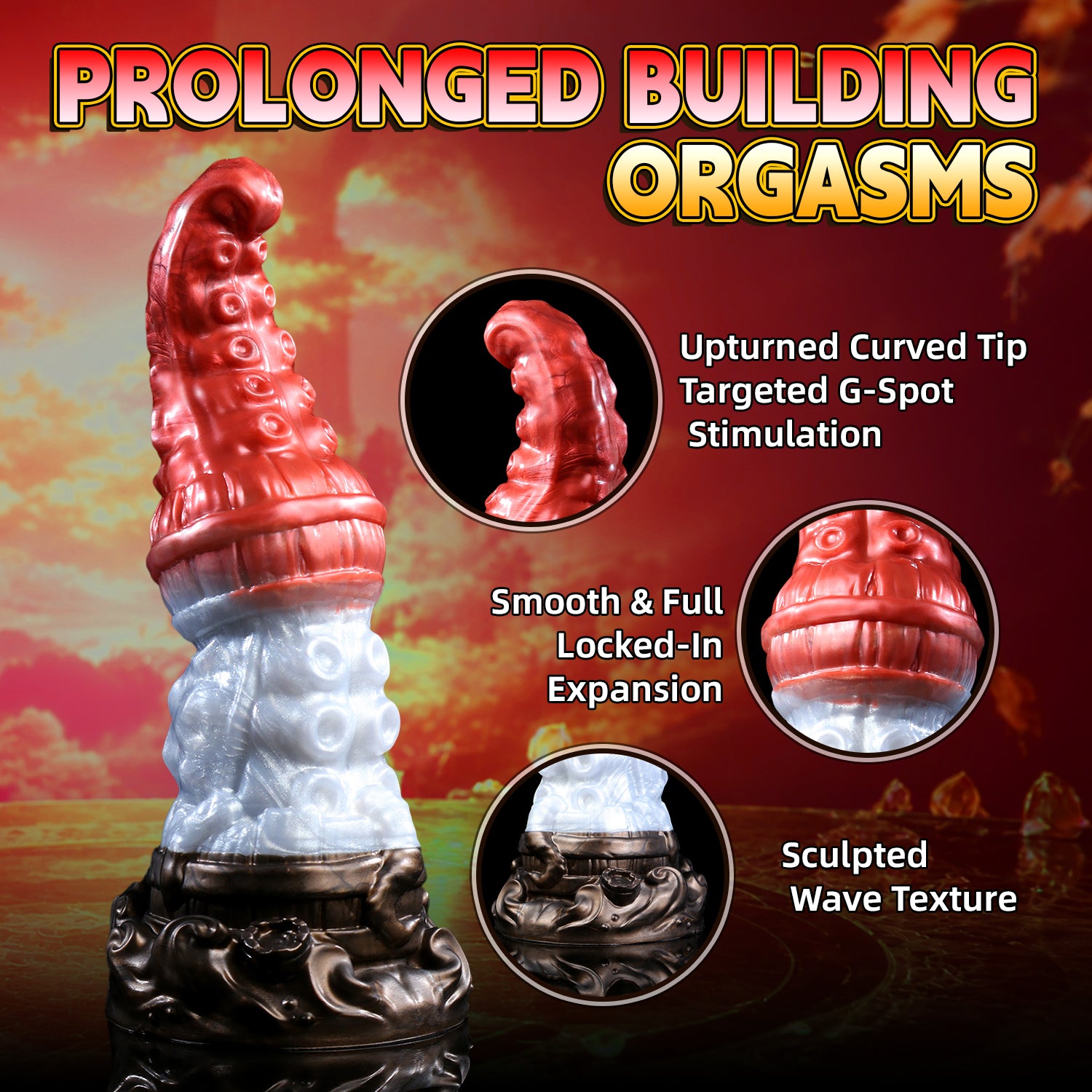 Crimson Covenant – Kaelos Massive Knotted Tentacle Fantasy Dildo