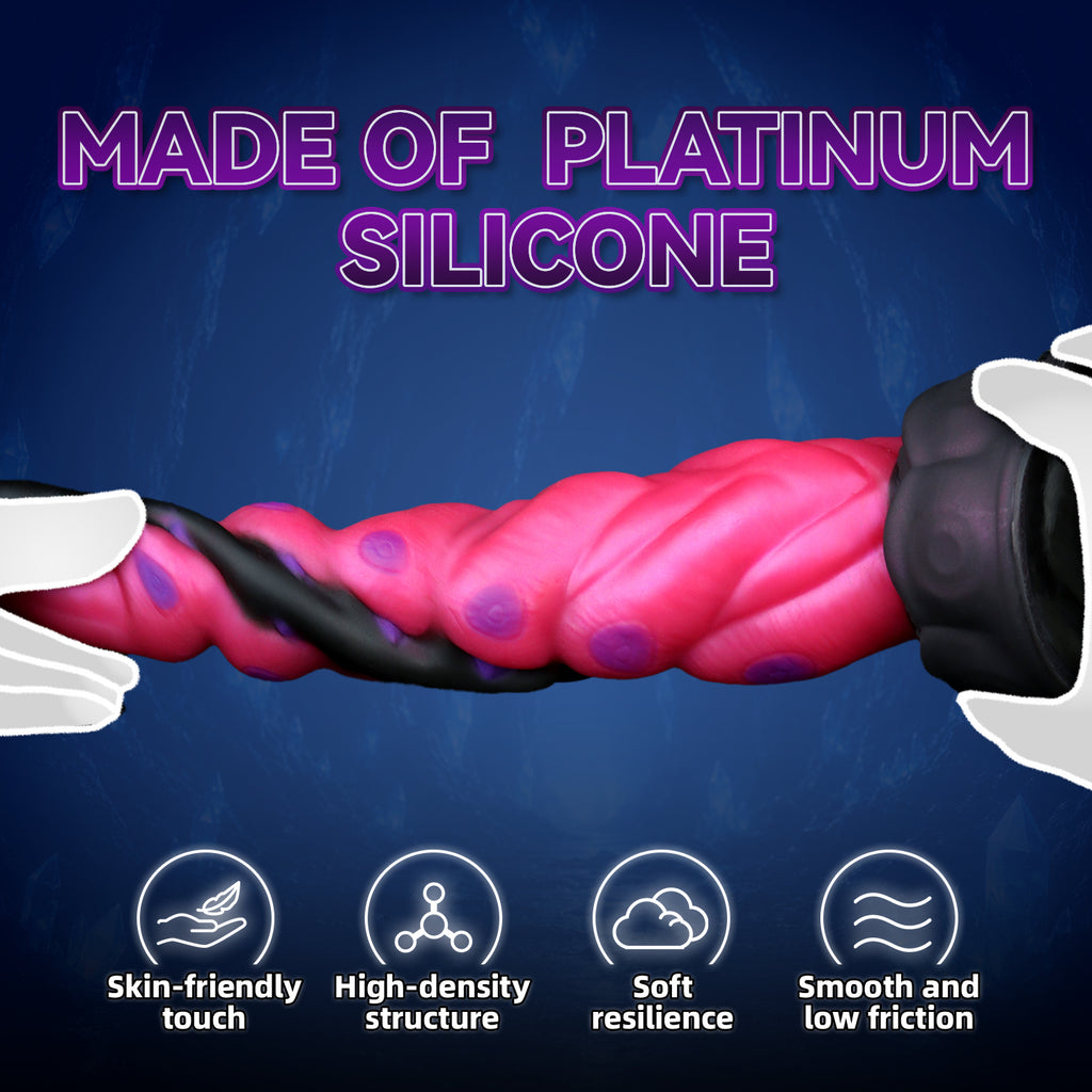Megapede Phantom Rose Red Beaded Suction Cup Dildo