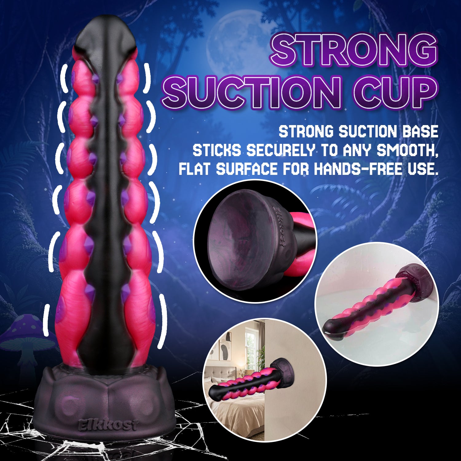 Megapede Phantom Rose Red Multi-Section Fantasy Creature Silicone Suction Cup Dildo