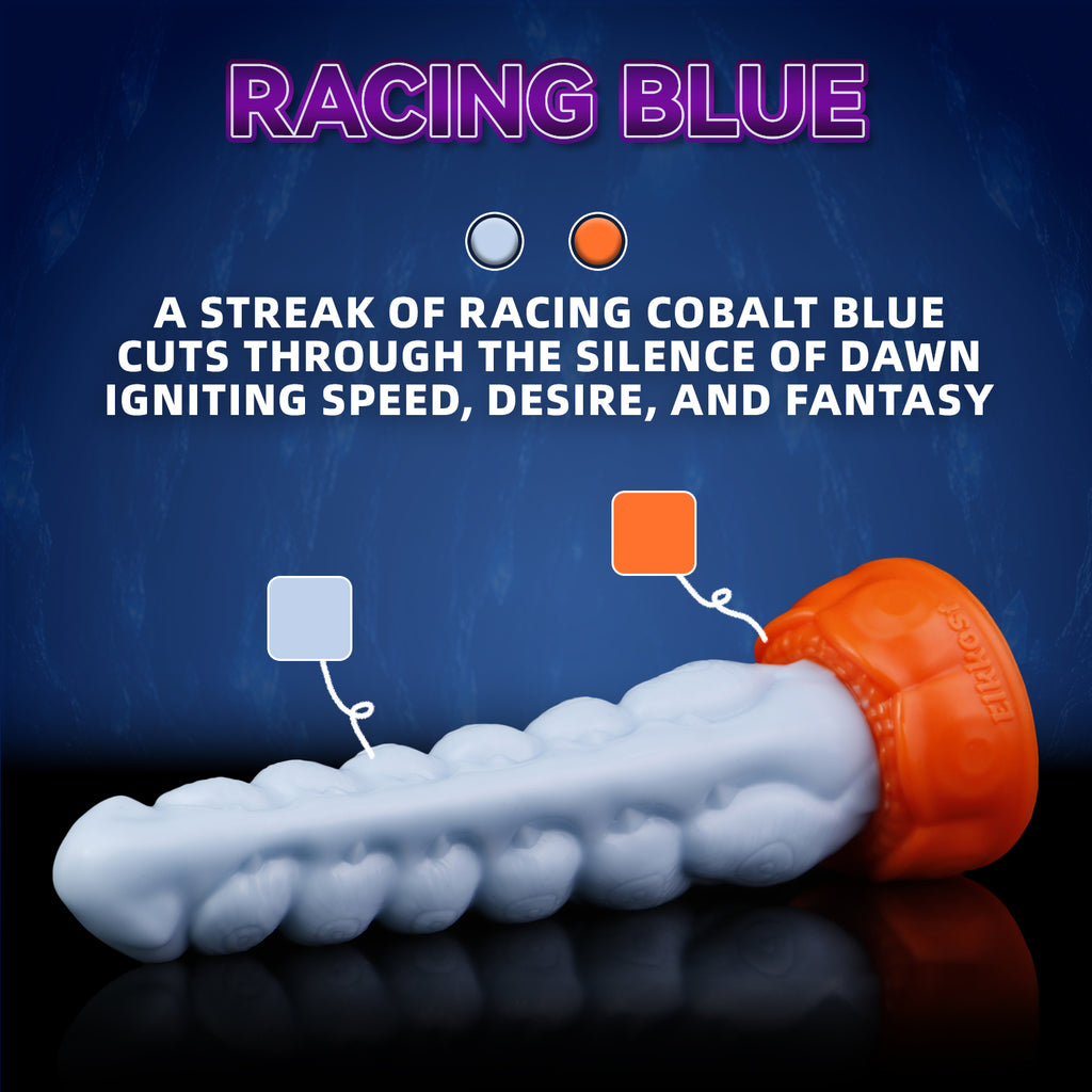 Megapede Racing  Blue Beaded Suction Cup Dildo
