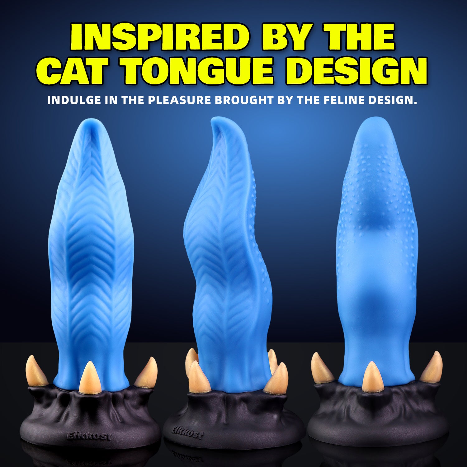 Gaffin Lightning Blue Cat Tongue Fantasy Dildo
